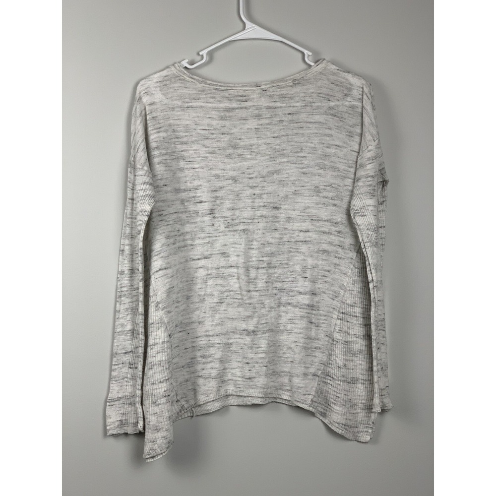 Lou & Grey Women's Ribside Boatneck Sweater Top Long Sleeve Heather Gray Small S